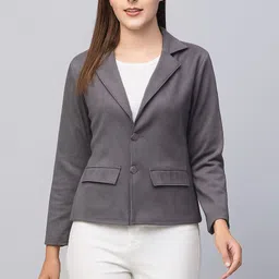junofit Women Solid Single Breasted Formal Blazer image 1