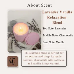candlesera Lavender Vanilla Relaxation Blend Pink Cement Jar Candle | 100% Soy Wax | Candle image 3