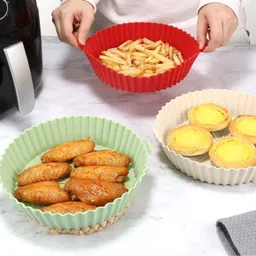 coozico , Air Fryer Silicone Pot Bowl, Reusable Baking Tray Cooking Oven Airfryer Tray image 4