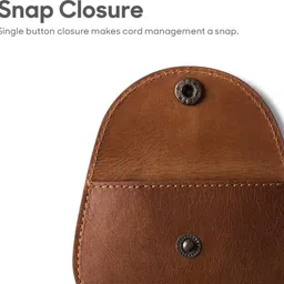 DailyObjects Pellet Cable/Coin Wallet | Multipurpose Real Leather Wallet/Clip Organiser/Cable Holder/Coin Wallet | (Blue & Brown) - Set of 2 Earphone Cable Organizer image 4