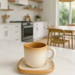 ht heritage craft khurja Pack of 1 Ceramic Vintage Style Coffee Cup and Saucer Set Ceramic image 3