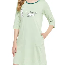 clovia Women Cotton Short Length Nightdress image 2