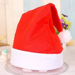 ecraftindia Red & White Christmas (Pack of 3) Santa Cap image 1
