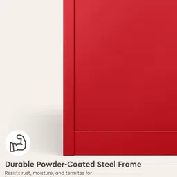 godrej interio Flynn Textured 2-Door Metal Wardrobe in Carmine Red Finish image 3