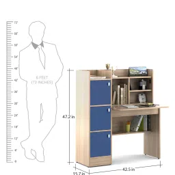 spacewood Kosmo Coral Kids Study Table in Drift Wood Finish image 2