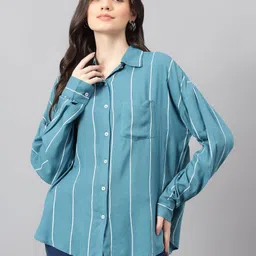 kotty Women Regular Fit Printed Spread Collar Casual Shirt image 5