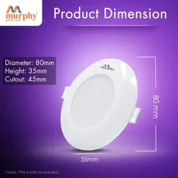 murphy 3W LED Cool White Down Light, Pack Of 25, (Hexa) Ceiling Light Ceiling Lamp image 2
