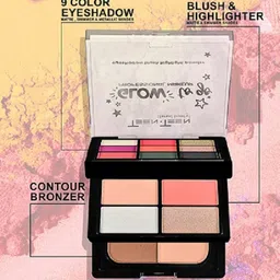 yuency Shimmer and Matte Eyeshadow ,Highlighter, Blusher Palette image 1