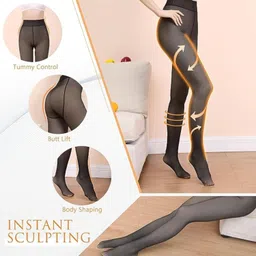 HSR Thermal Winter Fake Translucent Tights Women Pyjama Thermal image 3