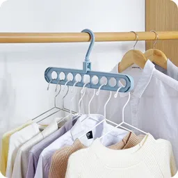 shreejee Anti-Skid Magic Clothes Hanger/9-Holes Design Closet Organiser X5.117(5 Pcs ) Handbag Organizer image 2