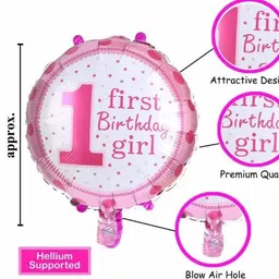 party breeze first Birthday Decorations for girls items combo kit set festival image 3