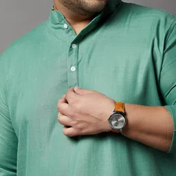 bigbanana Men Solid Cotton Blend Straight Kurta image 4