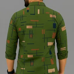 solbiza Men Regular Fit Self Design Spread Collar Casual Shirt image 2