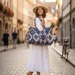 zeb Women White, Black Tote image 2