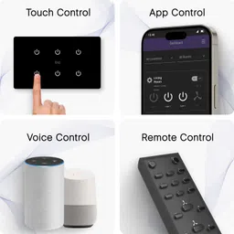 iotics Smart Touch Switch for 6 Lights, Remote, Mobile App, Alexa & Google Home Smart Switch image 2