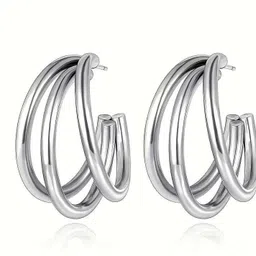 kishorify Earring Silver Hoop Earring-picture-39