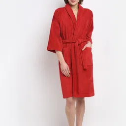 creeva Red Medium Bath Robe image 1