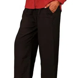 badh pipali Women Regular Fit Black Viscose Rayon Trousers-picture-18