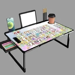 Foldable with Pen Holder,Cup Holder Wood Portable Laptop Table-image-6