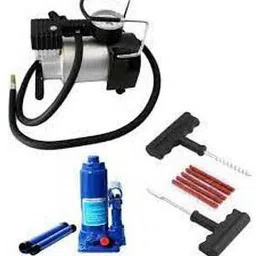 jazz 10 Ton Bottle Hydraulic Jack, 150 PSI Metal Compressor, Tubless Tyre Repair Kit Combo-picture-11