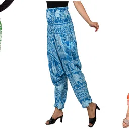 narnari Printed Rayon Women Harem Pants image 1