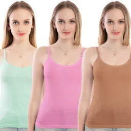 digsel cottons Women Green, Pink, Brown Camisole-picture-19
