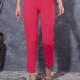 dollar missy Women Regular Fit Pink Cotton Blend Trousers-picture-18