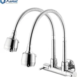 Two Way Sink Faucet Terra | SS 304 fully flexible Dual flow spout 50cm length | Single Cold Water inlet & Two Independent Control Water Outlet |Heavy Brass Body Bib Tap Faucet-image-37