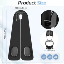 dhvyant mart 4 Pcs Leather Car Bag Purse Holder With Double Metal Hooks For Handbags Car Side Seat Catcher image 4