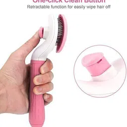 naaz pet world Dog & Cat Grooming Brush – Self Cleaning Comb for Shedding, Loose Hair Plain/ Bristle Brushes for Dog, Cat, Rabbit, Rabbit image 4