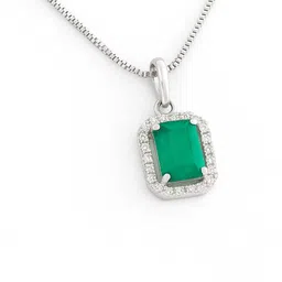 msauracreations BLACK_PENDANT_3.50 Sterling Silver Cubic Zirconia Silver Pendant image 2