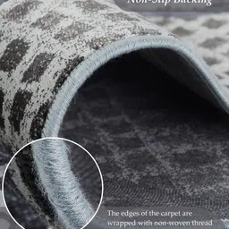 obsessions Cream and Grey Moroccan 4x6 Feet Machine Made Carpet image 4