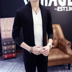 urmila fashion Men Solid Round Neck Black Sweater-picture-28