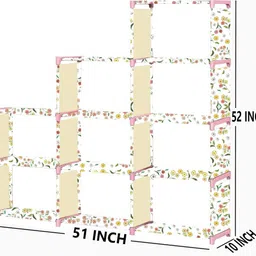 sb07 Warm Flower Print 12 Layer Simple Bookshelf/Multipurpose Rack Metal Open Book Shelf image 2