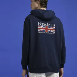 pepe jeans Men Full Sleeve Graphic Print Hooded Sweatshirt image 2