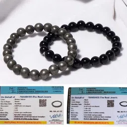 tanishee- the real jewels Pyrite, Black Obsidian Crystal Bracelet-picture-24