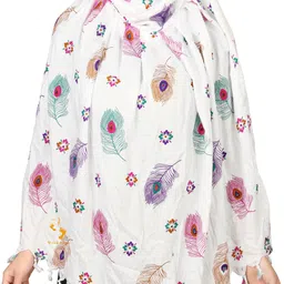 vicharan Printed Pure Cotton Women White Scarf-picture-25