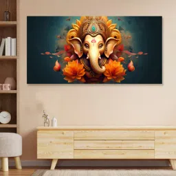 nestroots Canvas Framed Divine Lord Ganesa in oral aesthetic Wall Painting-picture-13