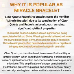 spyronix real treasure Stone, Rudraksha, Clear Quartz Crystal Bracelet image 3