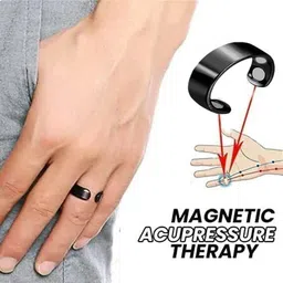 maahixa Magnetic Acupressure Ring, 2 Pcs, for Sugar Control, BP Support, Diabetic Relief Metal Ring Set image 2