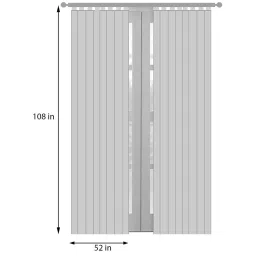 Peach Polyester Striped 9 Ft Blackout Eyelet 2 Curtains by Deco Window image 3