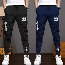 nb nicky boy Pack of 2 Men Printed Black, Blue Track Pants-picture-23