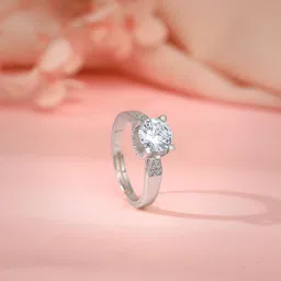 giva Sterling Silver Zircon Rhodium Plated Ring-picture-11