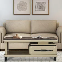 royaloak Vyne Marble Top Coffee Table In Light Brown Colour image 1