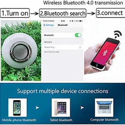 Worricow Power Base Changing Color Lamp for Bar, Home, KTV,,Party, Restaurant 12 W Bluetooth Laptop/Desktop Speaker image 3