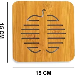 hexoniq Wooden Heat Resistant Non-Slip Insulation Trivet Coaster Table Mat Wooden Trivet image 5