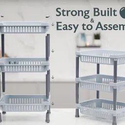 shyam Fruits/Vegetables Kitchen Rack Plastic Vegetable Storage Rack Plastic image 4