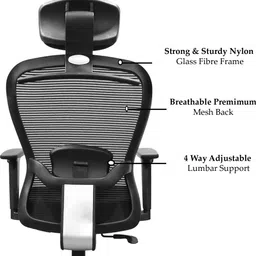 make my chairs Butterfly Ergonomic High Back Office Chair | Adjustable Headrest & Lumbar Mesh Office Executive Chair image 2