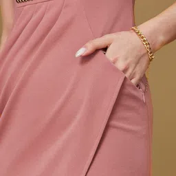 miss chase Women Bodycon Pink Knee Length Dress image 5