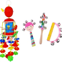 rainbowstore Wooden Rattles COmbo Pack With Hanging Toy Jhoomer (Pack of 4) Rattle-picture-36
